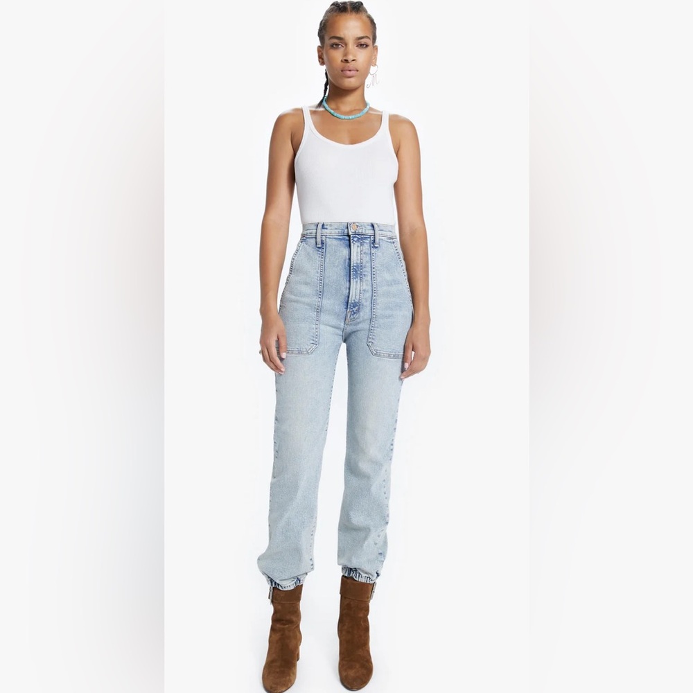 MOTHER Women's Wrapper Patch Springy Ankle Jeans